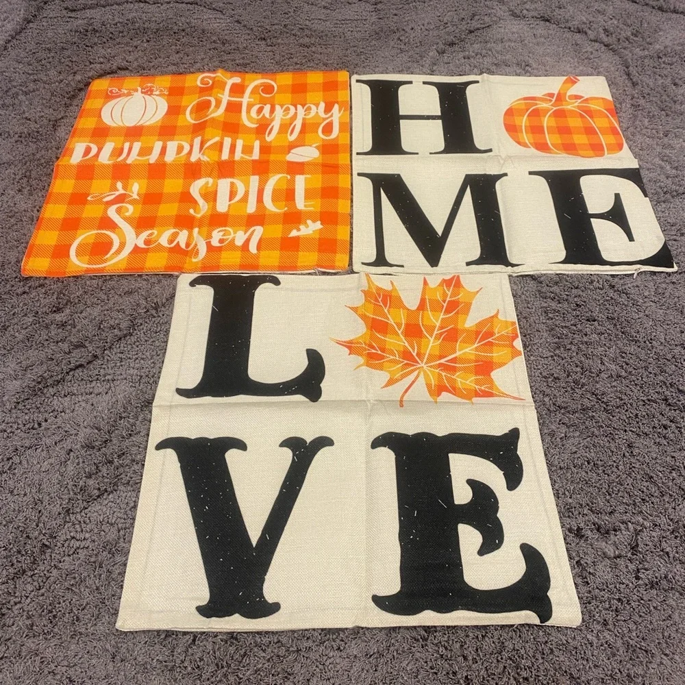 Set of 3 Fall Throw Pillow Covers